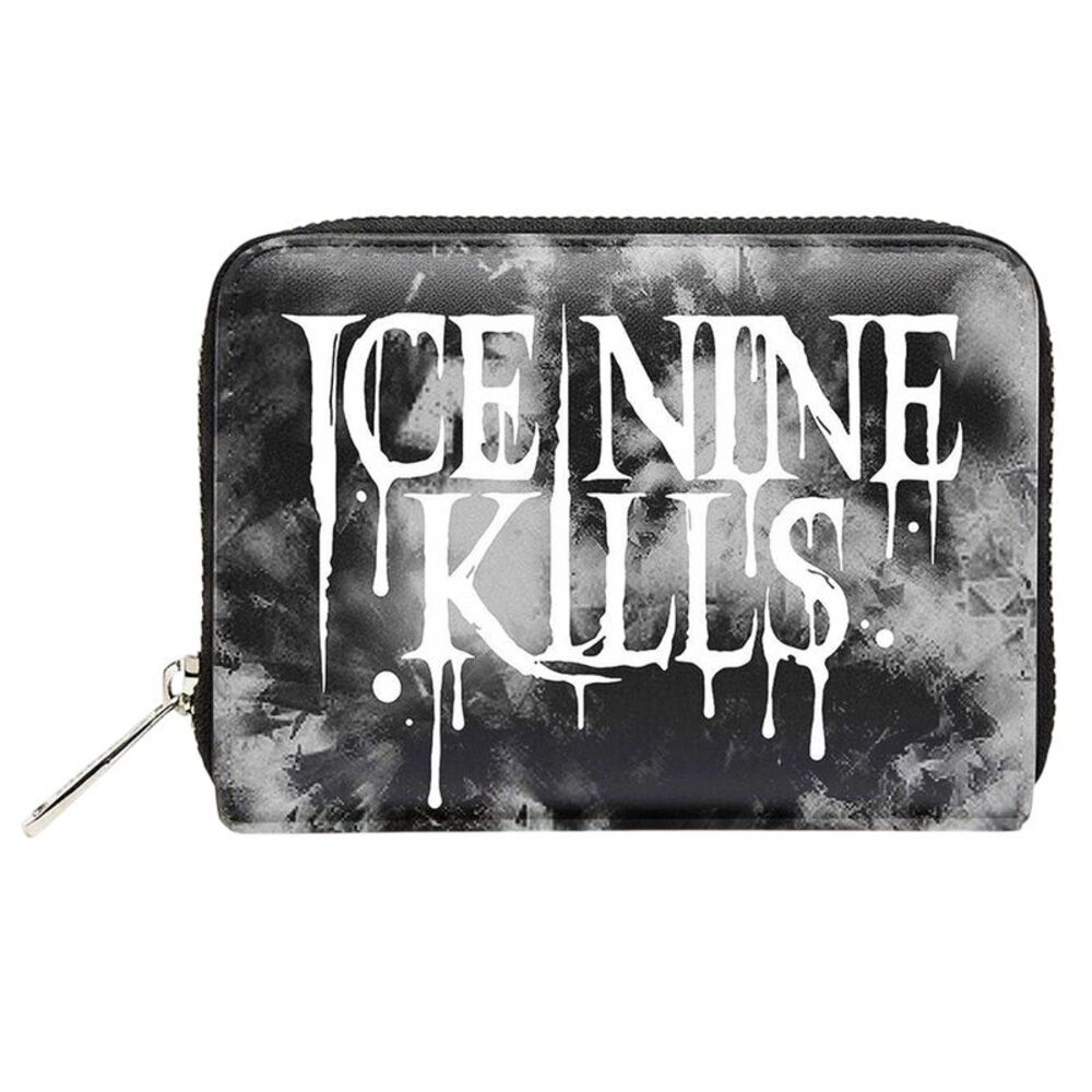 Ice Nine Kills Dripping Logo Faux Leather Coin Purse / Black/White